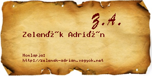 Zelenák Adrián névjegykártya