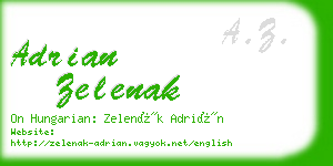 adrian zelenak business card